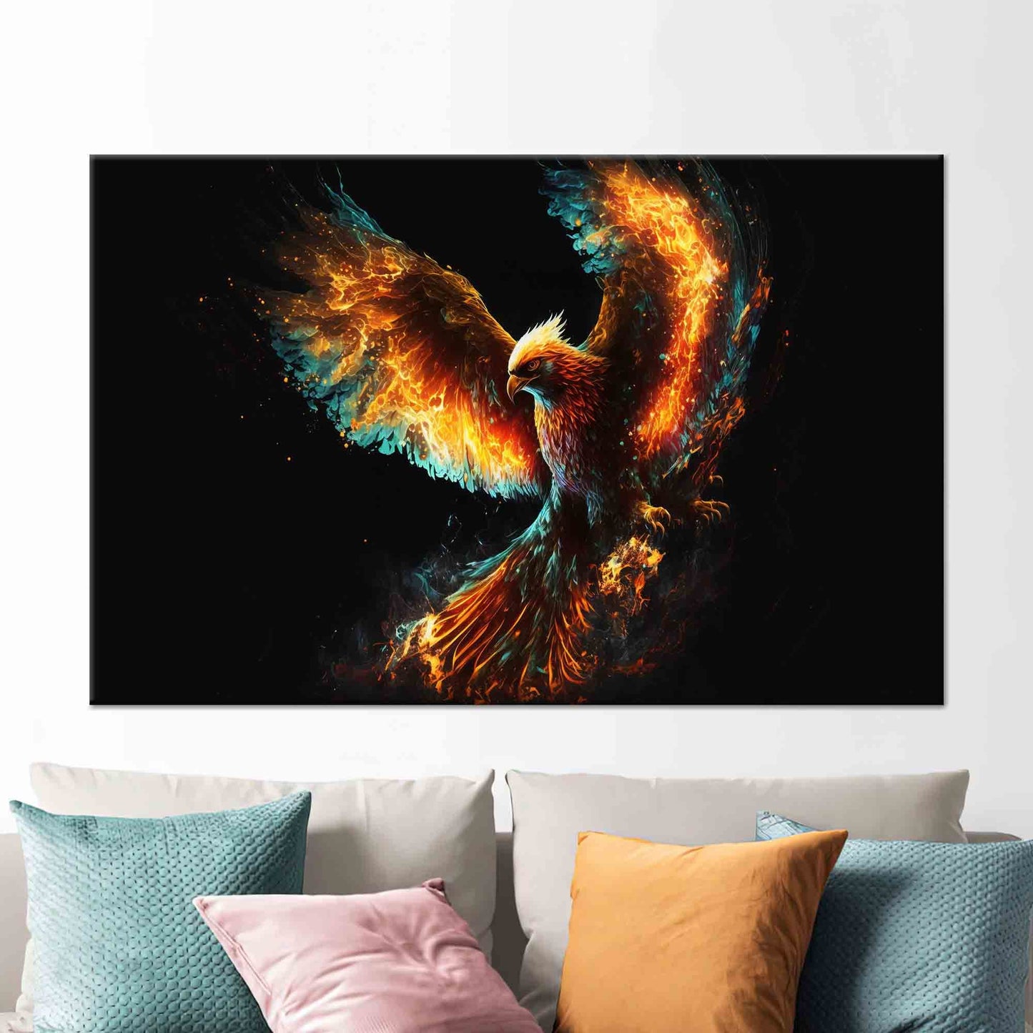 Phoenix Black Canvas Print