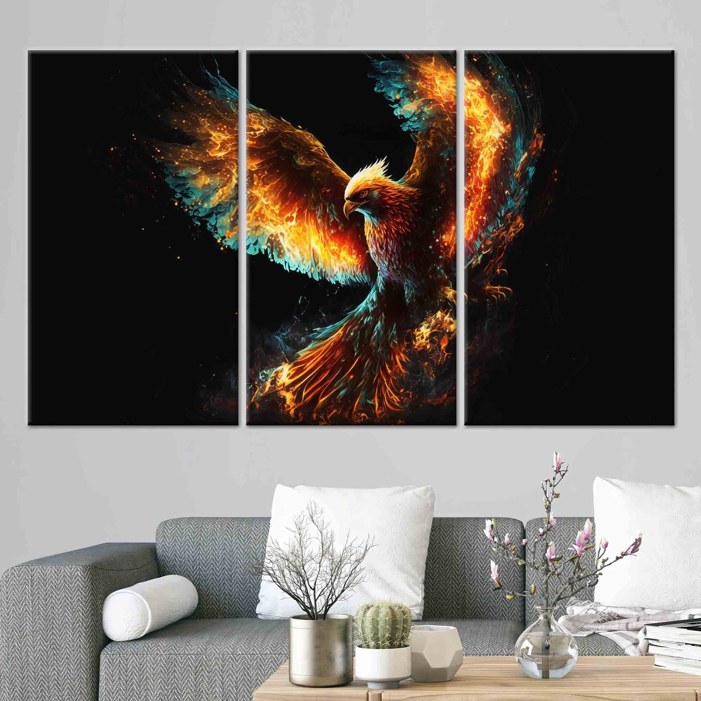 Phoenix Black Canvas Print