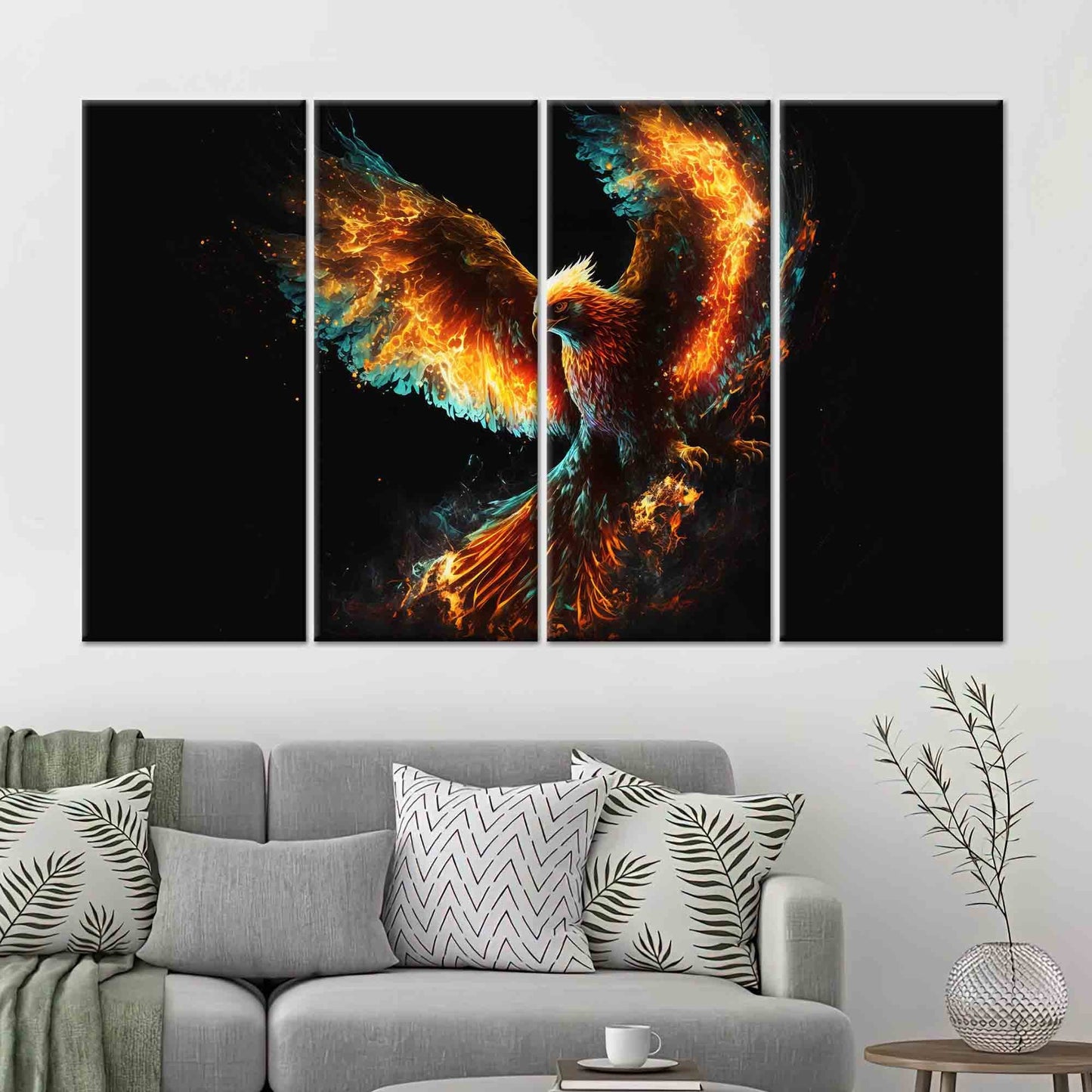 Phoenix Black Canvas Print