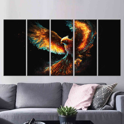 Phoenix Black Canvas Print