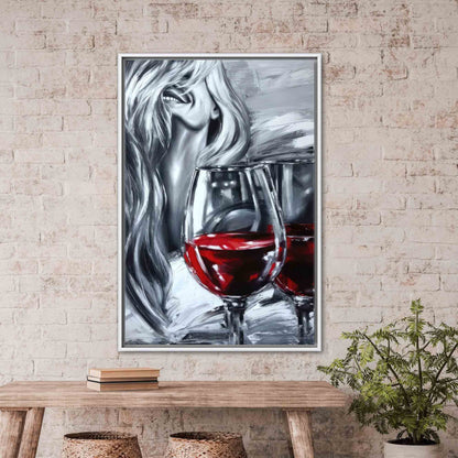 Woman and Wine Canvas Print