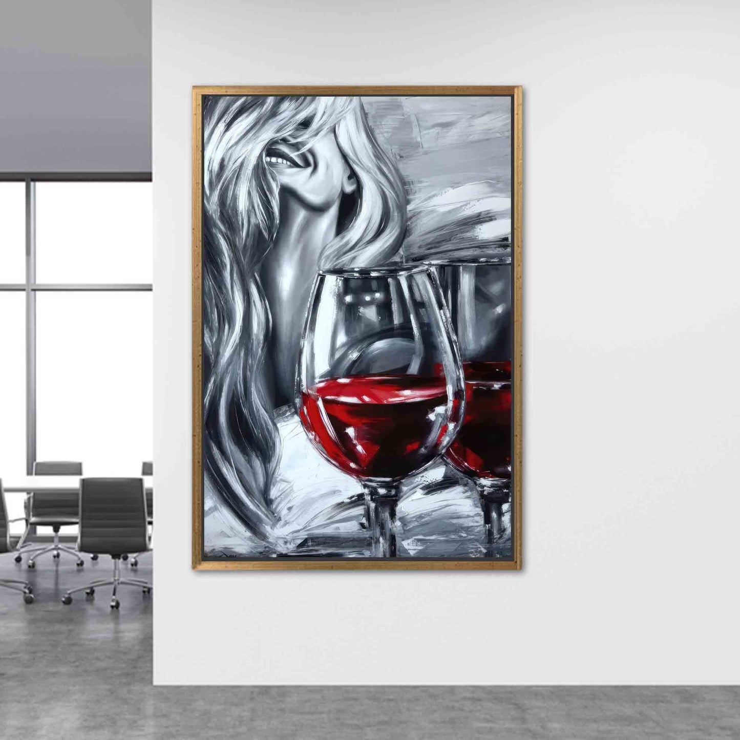 Woman and Wine Canvas Print