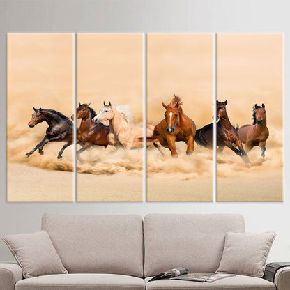 Running Horses Loft Canvas Print