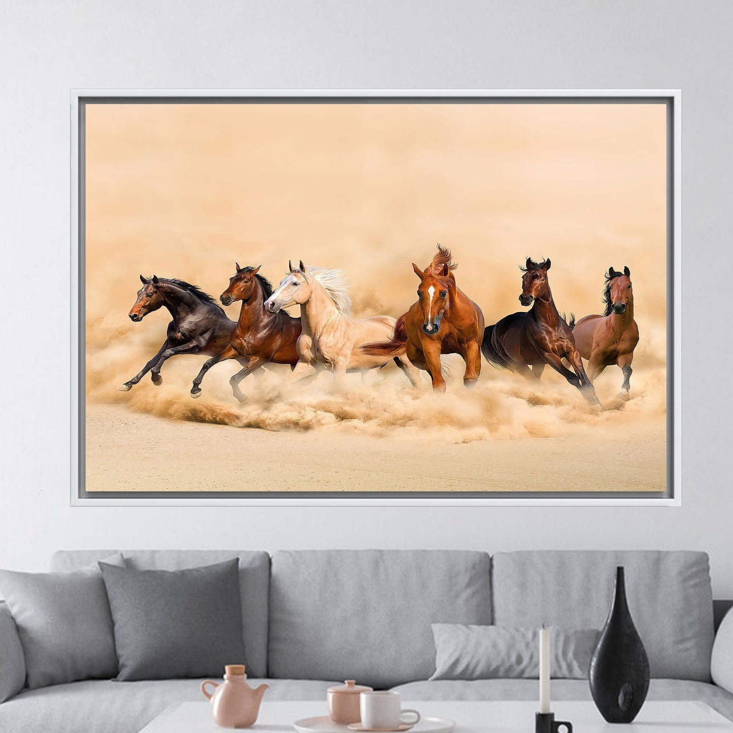 Running Horses Loft Canvas Print