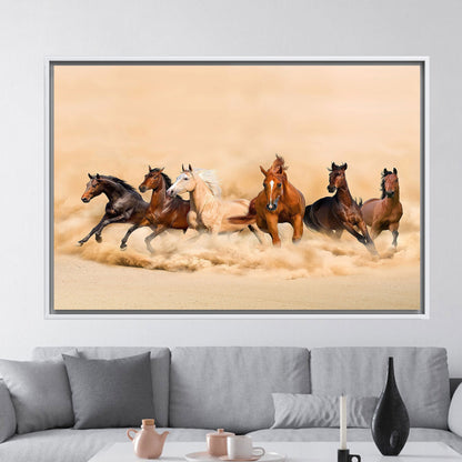 Running Horses Loft Canvas Print