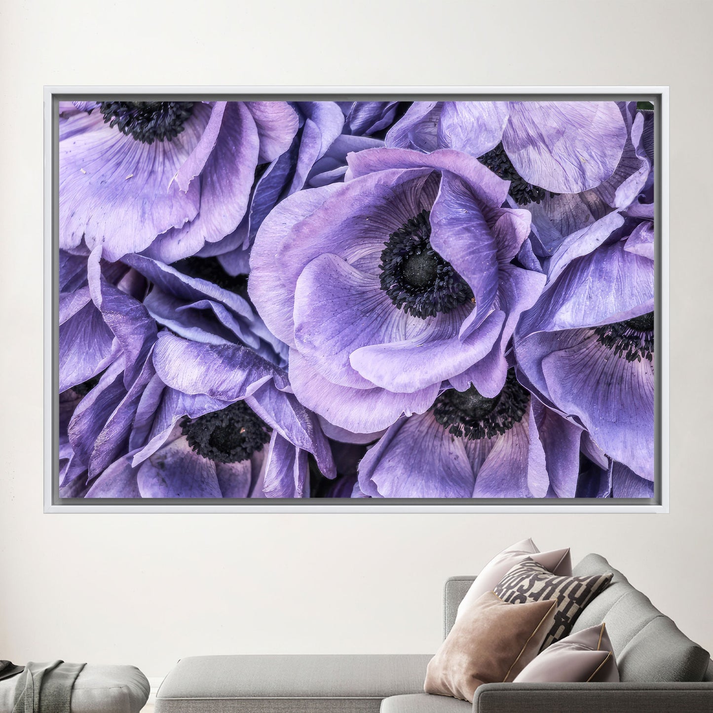 Purple Anemone Flower Bouquet Canvas Print