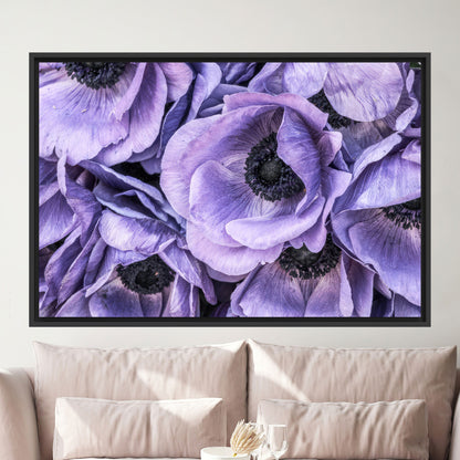 Purple Anemone Flower Bouquet Canvas Print