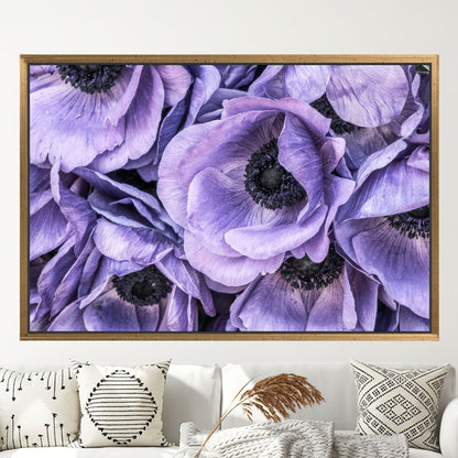 Purple Anemone Flower Bouquet Canvas Print