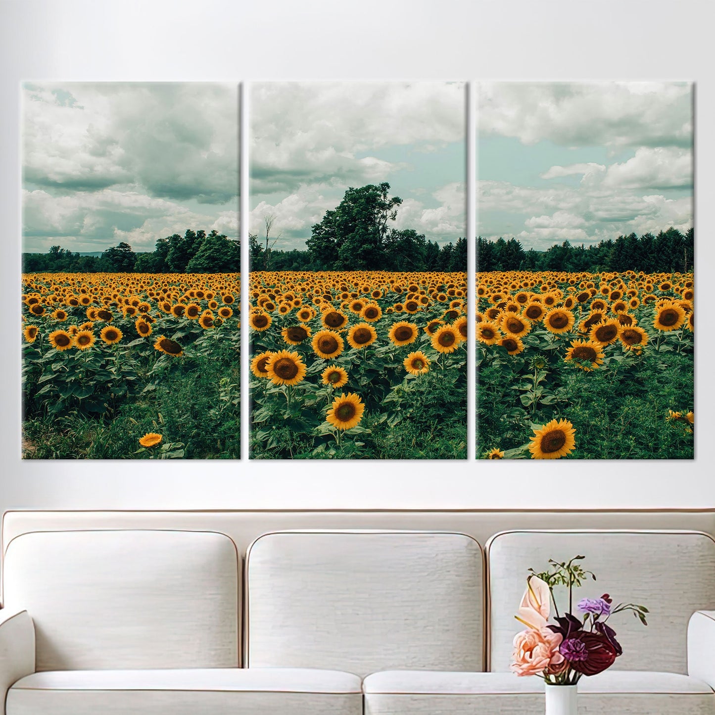 Sunflower Field Landscape Canvas Print