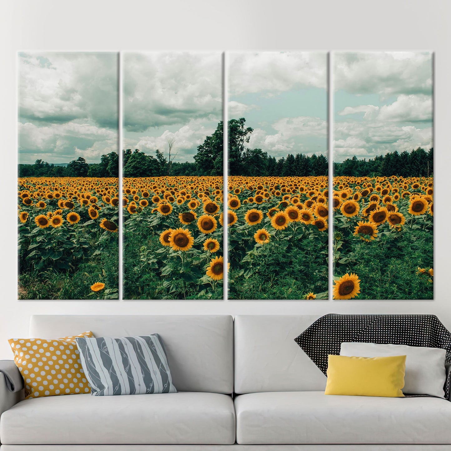 Sunflower Field Landscape Canvas Print