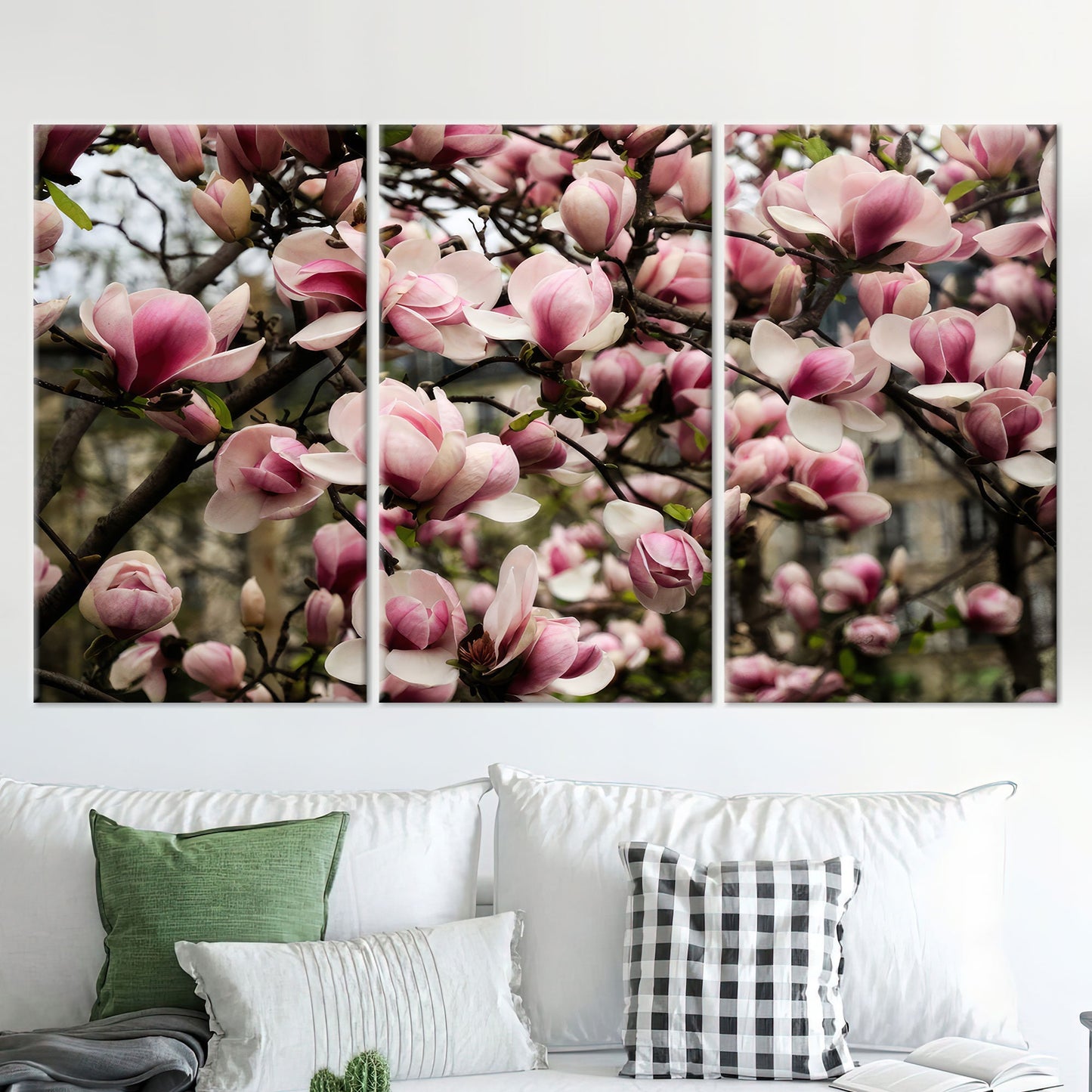 Pink Magnolia 3D Botanical Canvas Print