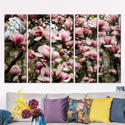 Pink Magnolia 3D Botanical Canvas Print