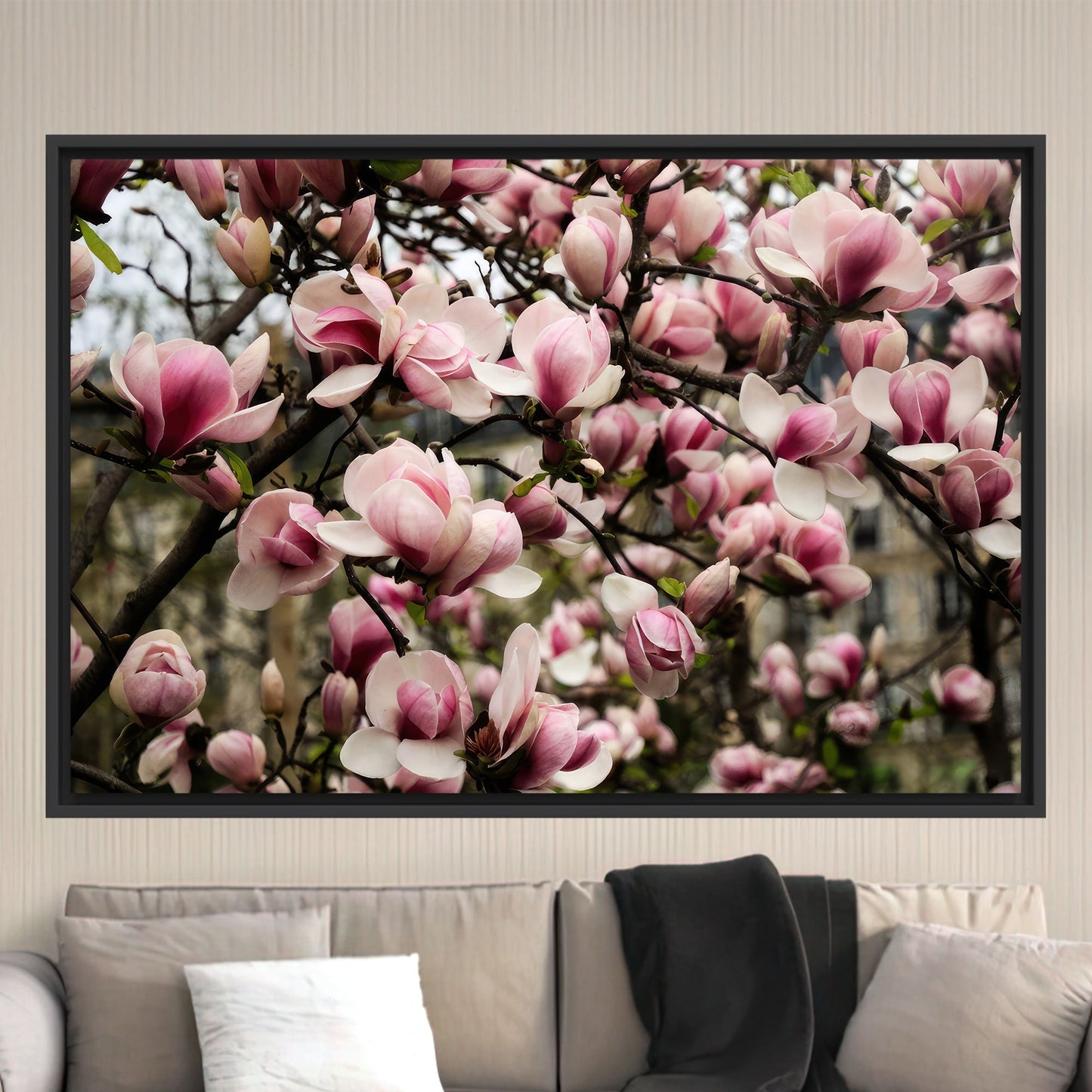 Pink Magnolia 3D Botanical Canvas Print