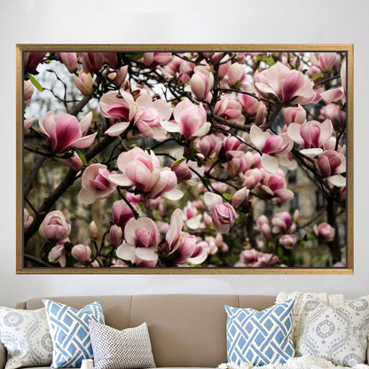 Pink Magnolia 3D Botanical Canvas Print