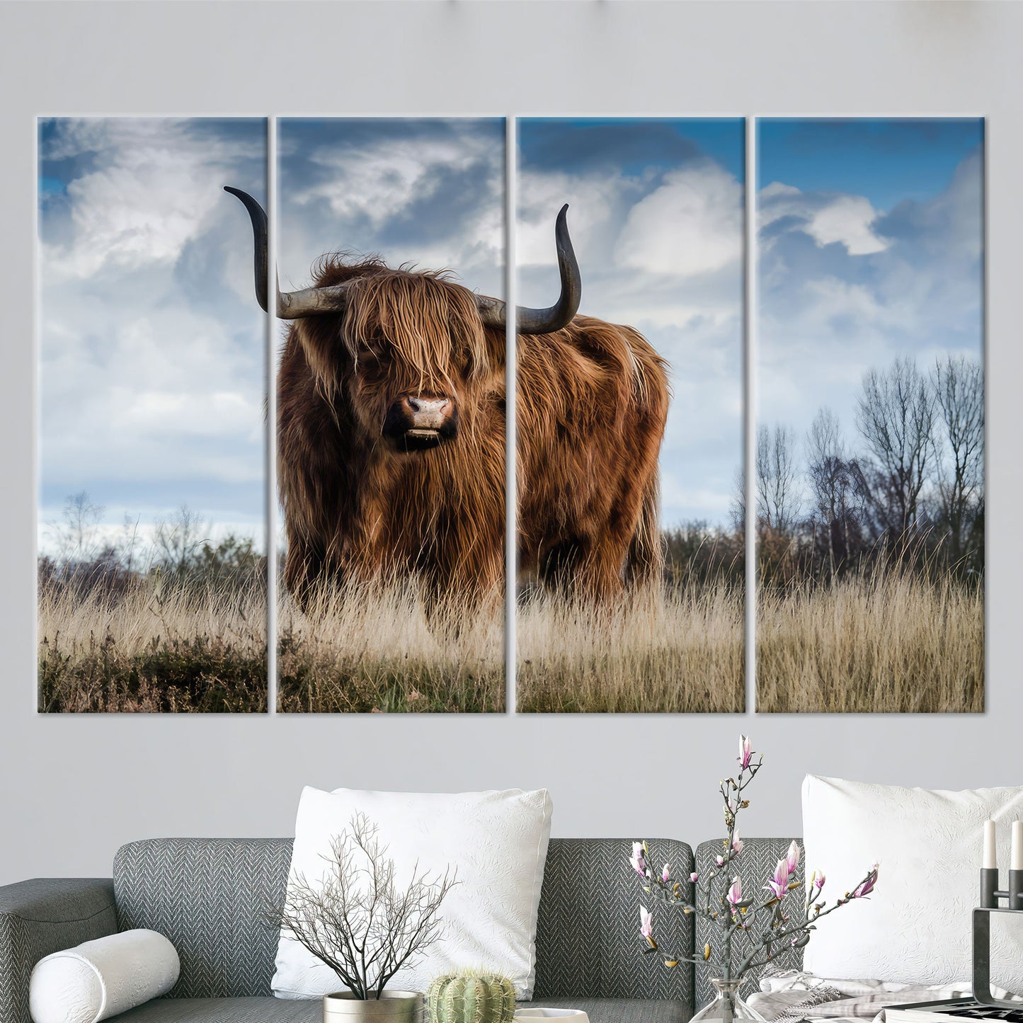 Scottish Highland Cow Halloween Canvas Print