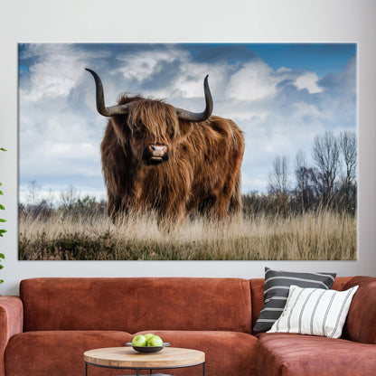 Scottish Highland Cow Halloween Canvas Print