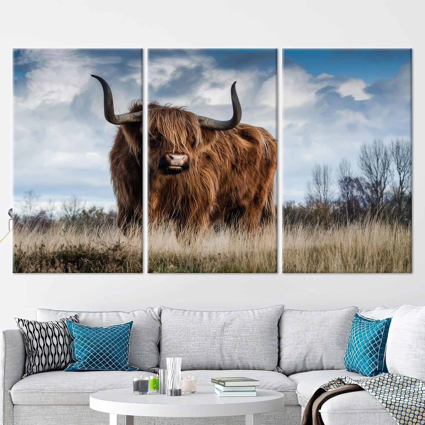 Scottish Highland Cow Halloween Canvas Print