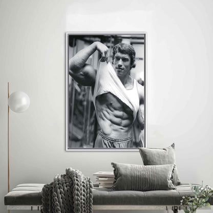 Arnold Schwarzenegger Motivational Artwork, Man Cave Printed Canvas, Sport Canvas Wall Decor