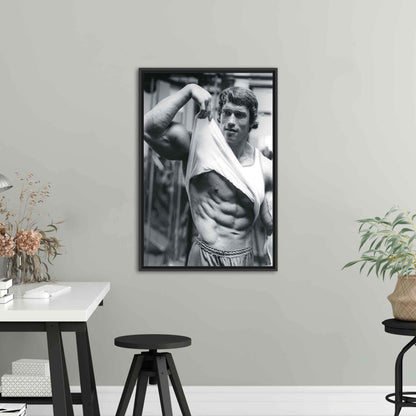 Arnold Schwarzenegger Motivational Artwork, Man Cave Printed Canvas, Sport Canvas Wall Decor