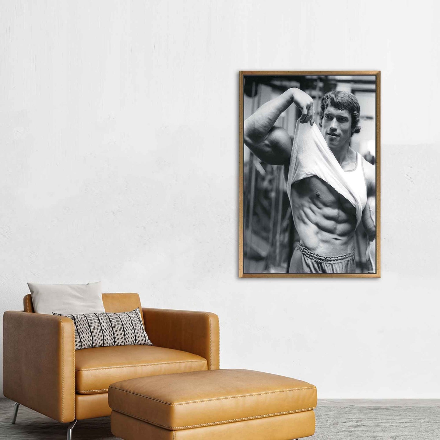 Arnold Schwarzenegger Motivational Artwork, Man Cave Printed Canvas, Sport Canvas Wall Decor