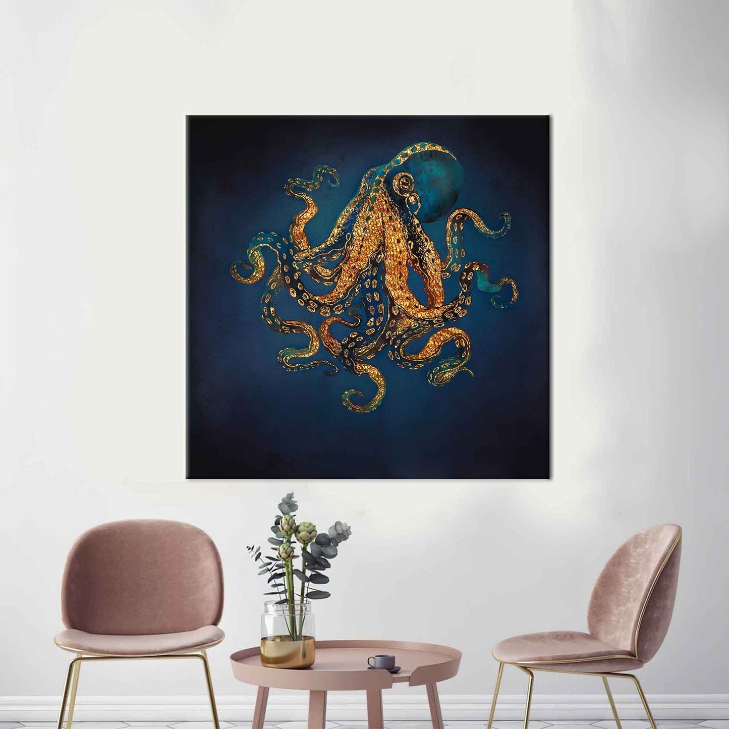 Gold Octopus Canvas Print