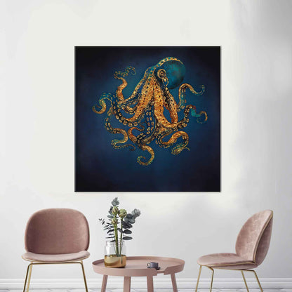 Gold Octopus Canvas Print