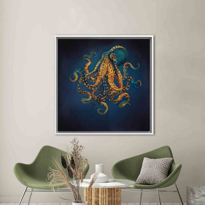 Gold Octopus Canvas Print