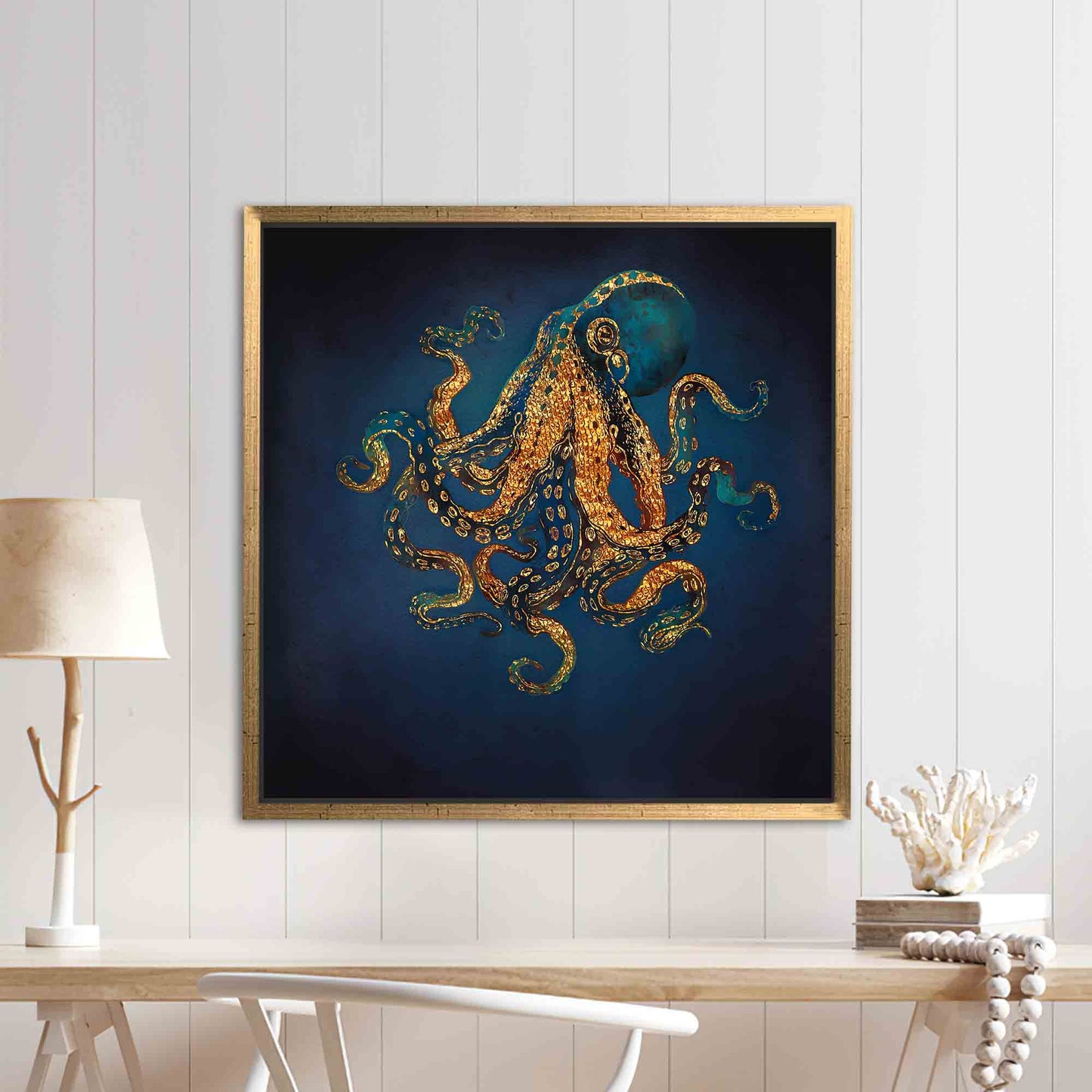 Gold Octopus Canvas Print