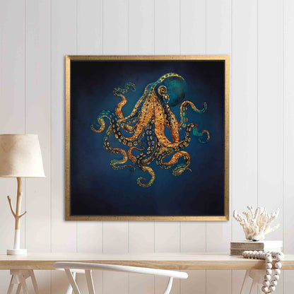 Gold Octopus Canvas Print