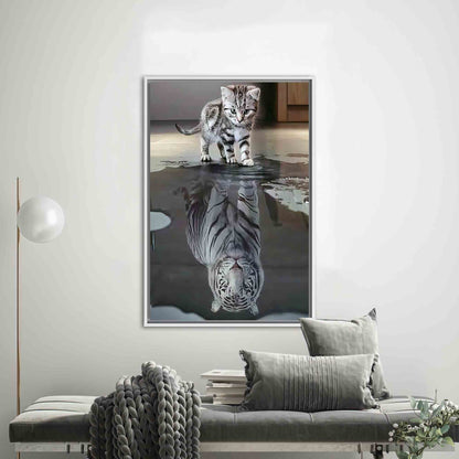 Tiger Reflection Cat Lover Success Canvas Print