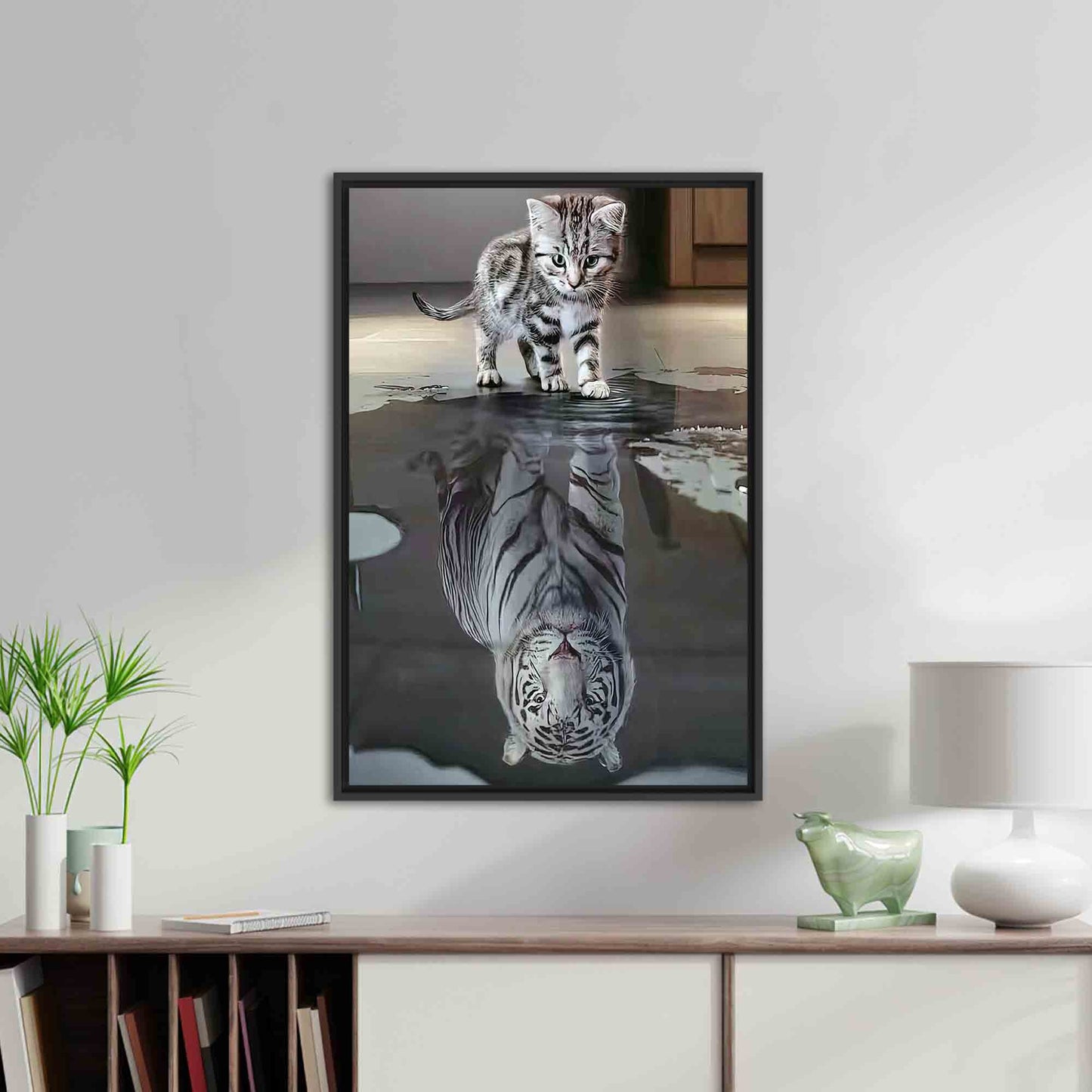 Tiger Reflection Cat Lover Success Canvas Print