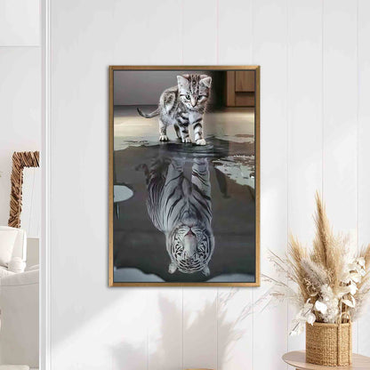 Tiger Reflection Cat Lover Success Canvas Print