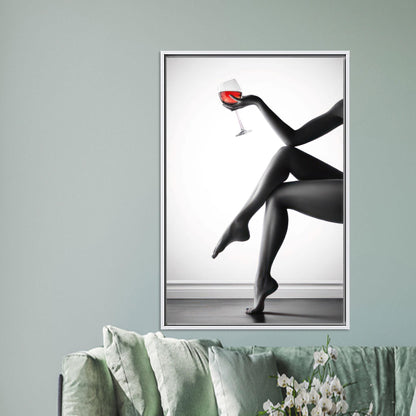Bohemian Wine Lover Lady Bedroom Canvas Print