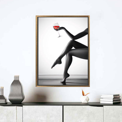 Bohemian Wine Lover Lady Bedroom Canvas Print