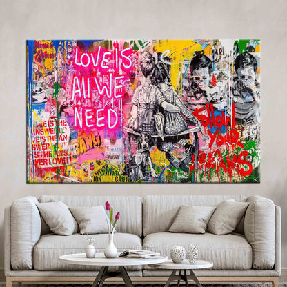 Graffiti Love Is All We Canvas Print