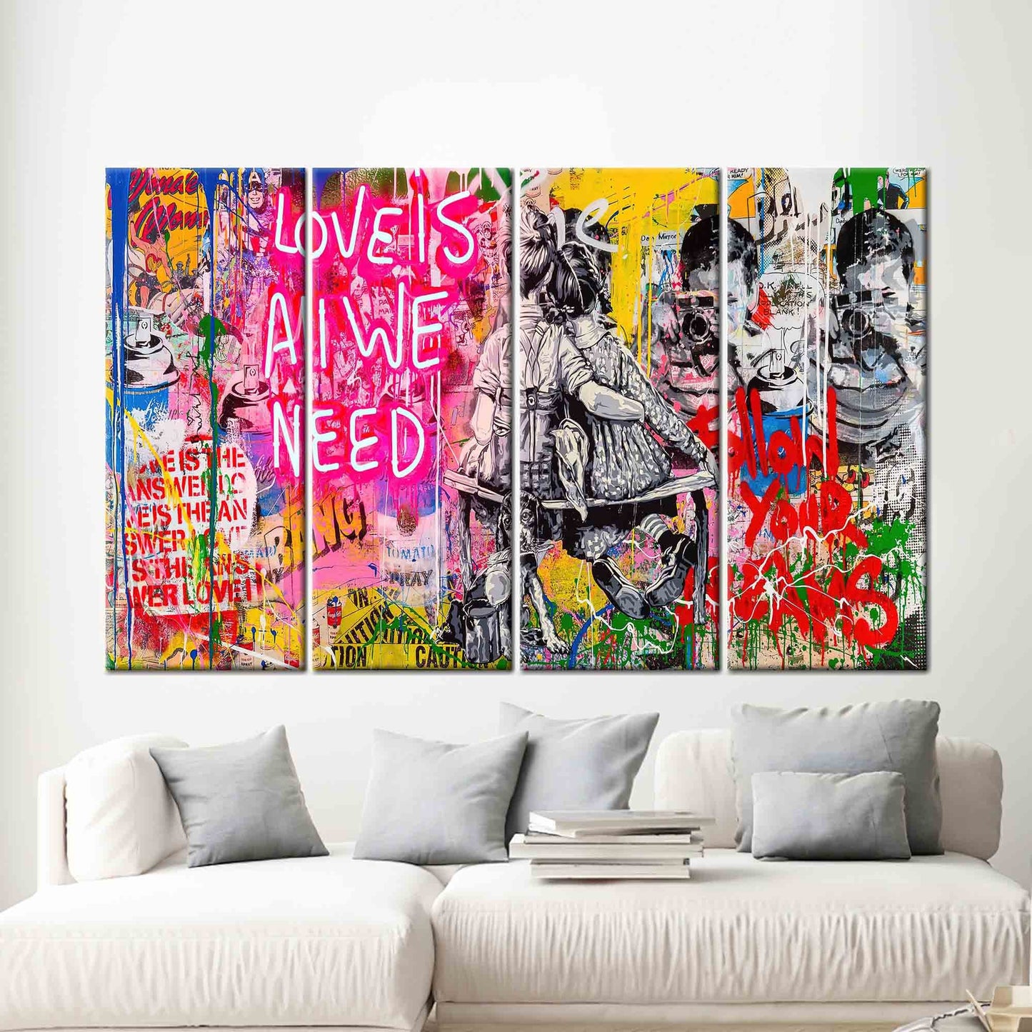 Graffiti Love Is All We Canvas Print