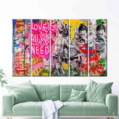 Graffiti Love Is All We Canvas Print
