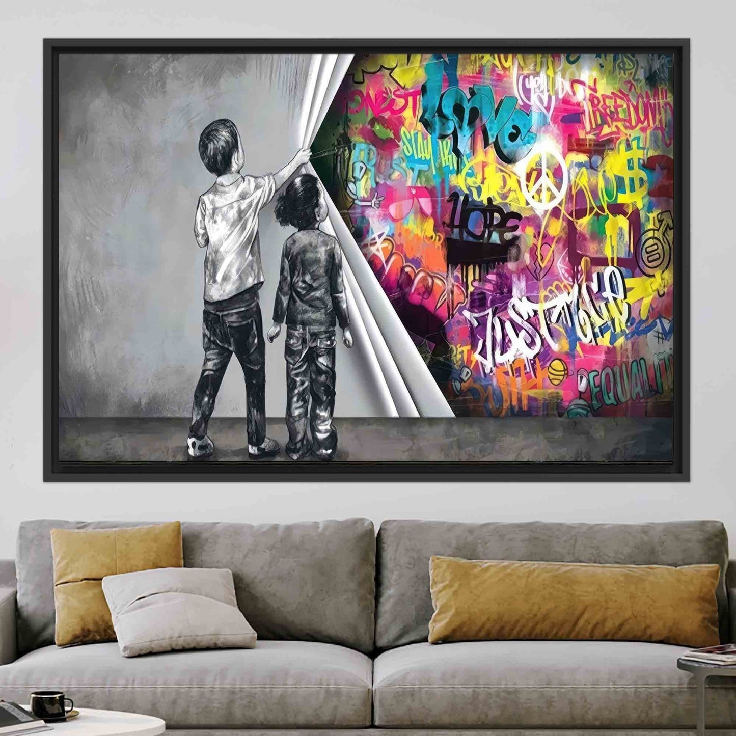 Colorful Graffiti Urban Kids Reveal Canvas Print