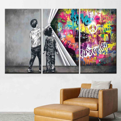 Colorful Graffiti Urban Kids Reveal Canvas Print