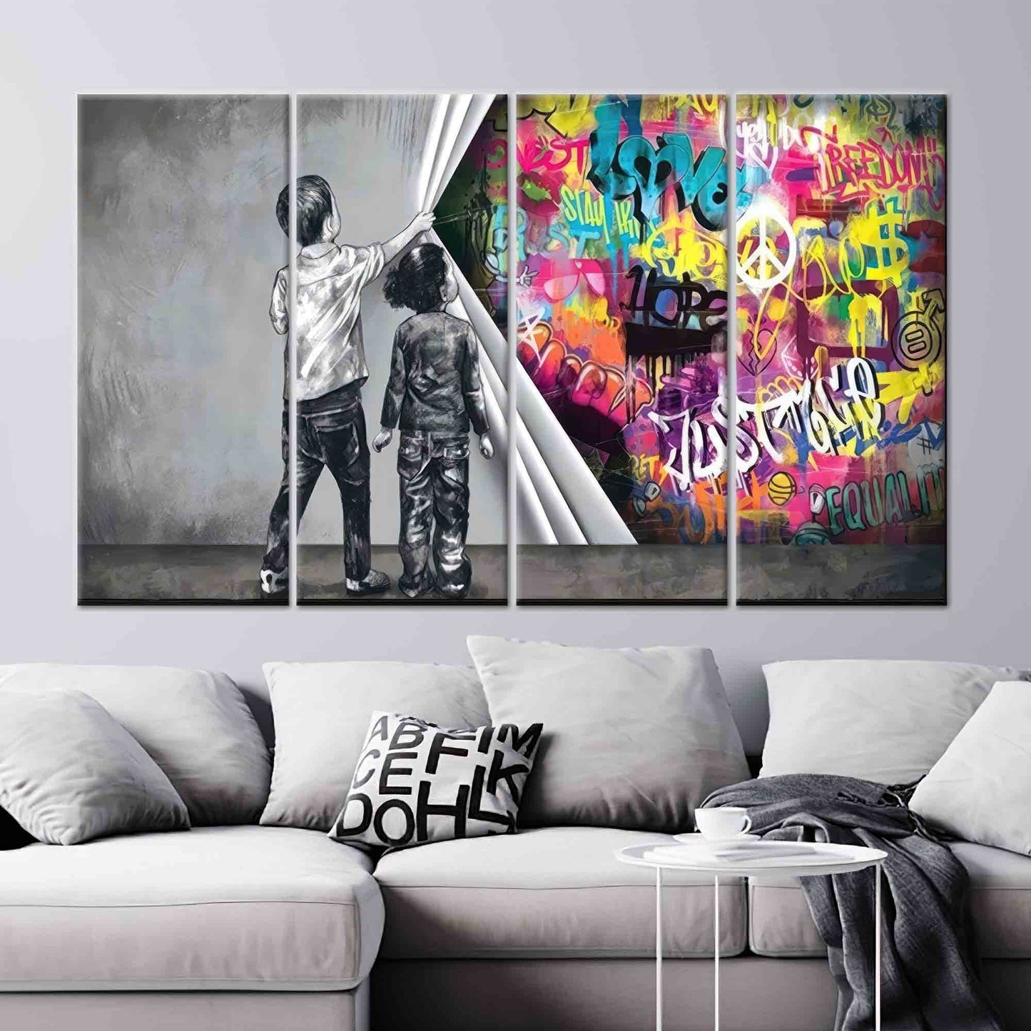 Colorful Graffiti Urban Kids Reveal Canvas Print