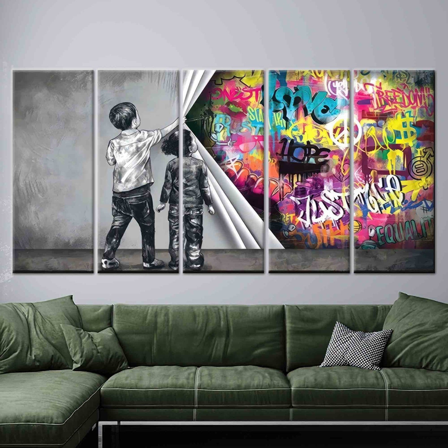 Colorful Graffiti Urban Kids Reveal Canvas Print
