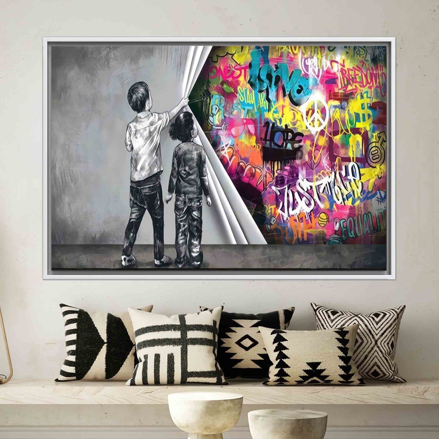 Colorful Graffiti Urban Kids Reveal Canvas Print