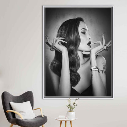 Angelina Jolie Famous Woman Canvas Art: Elegant Wall Art for Home Decor