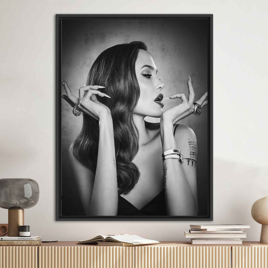 Angelina Jolie Famous Woman Canvas Art: Elegant Wall Art for Home Decor