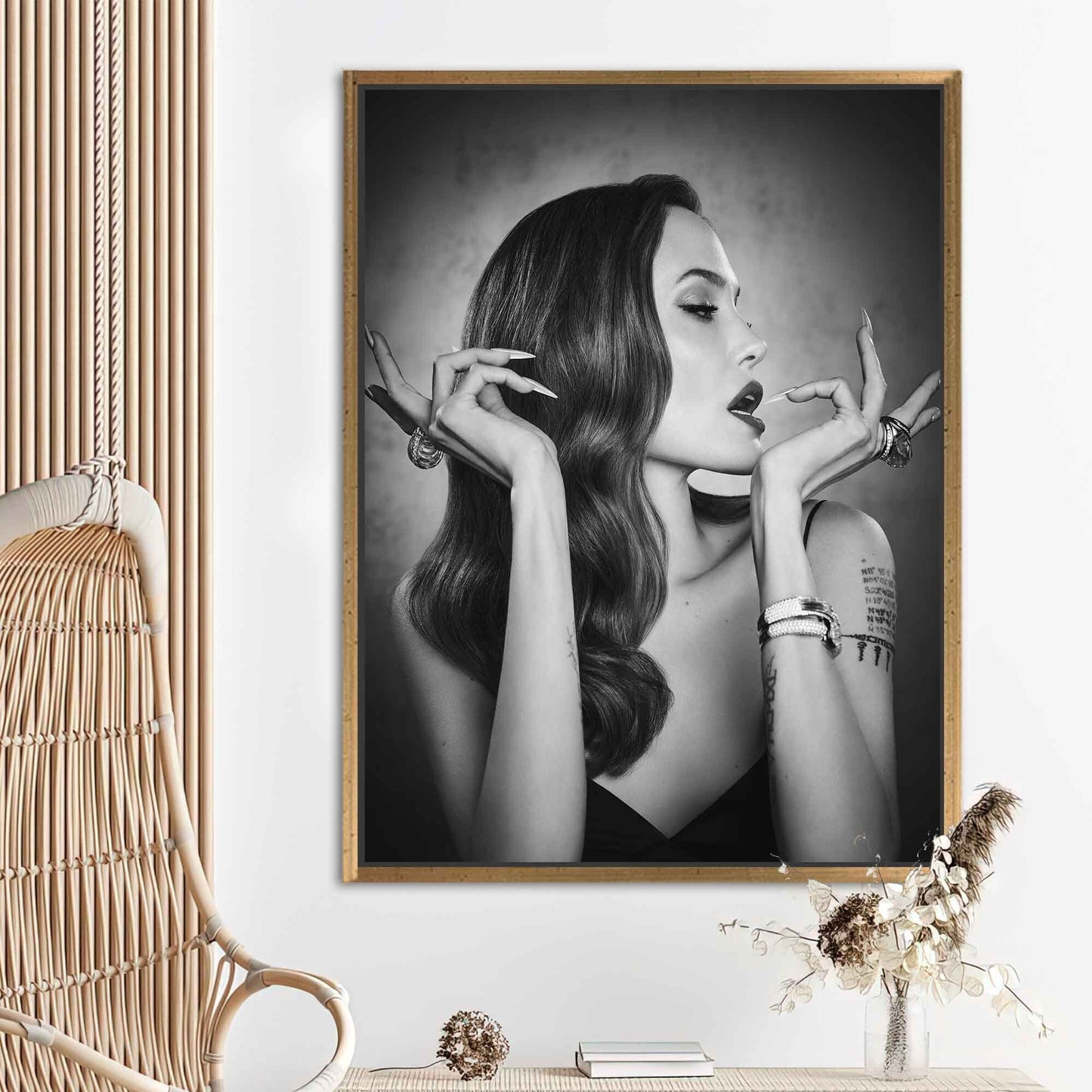Angelina Jolie Famous Woman Canvas Art: Elegant Wall Art for Home Decor