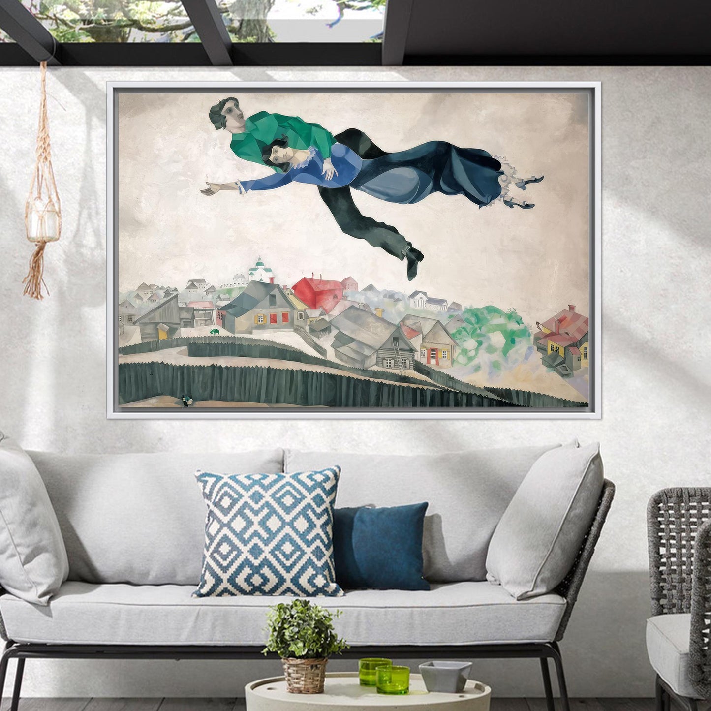 Marc Chagall Over Town Vibrant Canvas Print