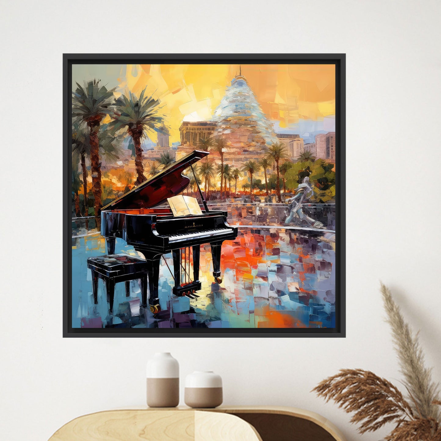 Colorful 3D Musician Piano Painting Canvas Print