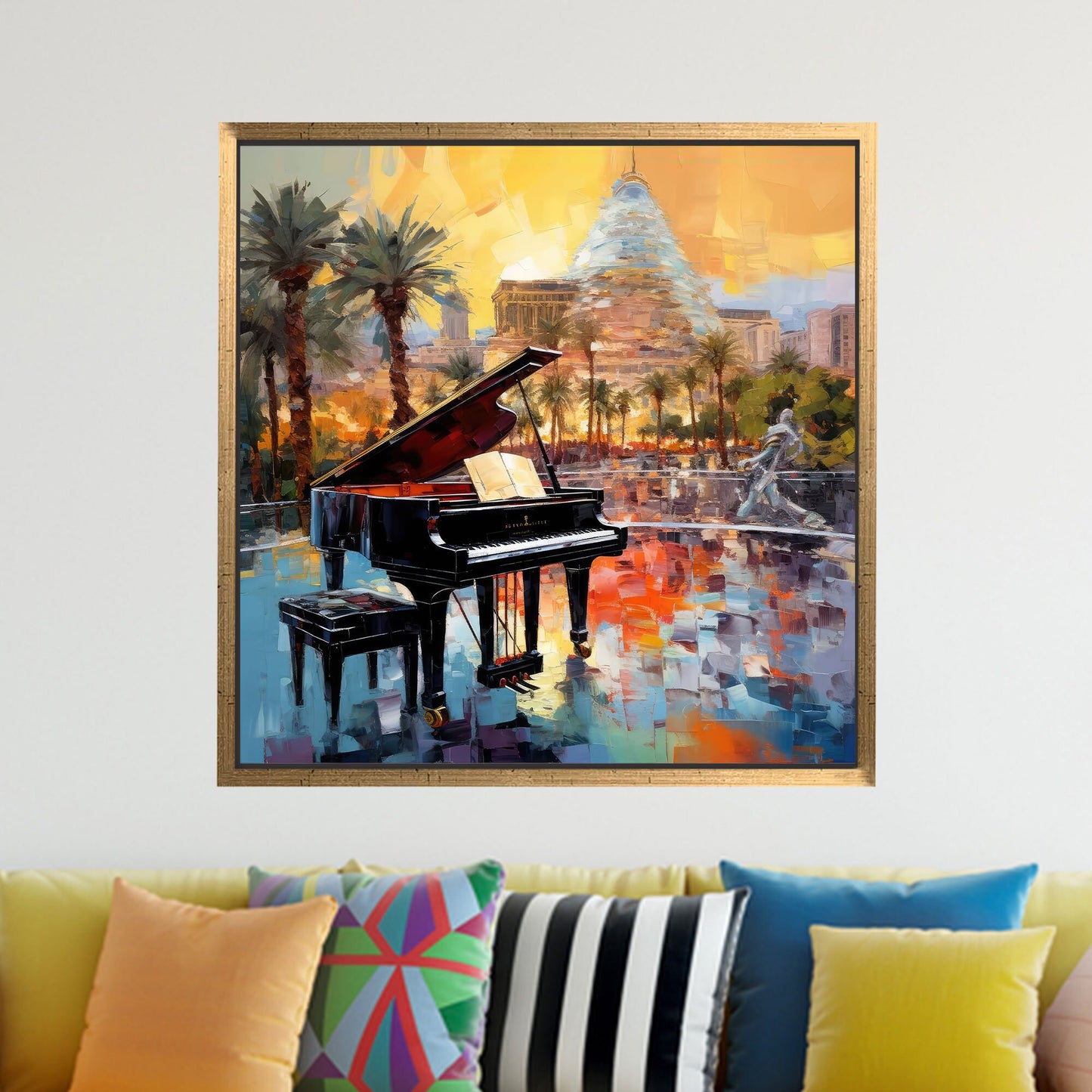Colorful 3D Musician Piano Painting Canvas Print