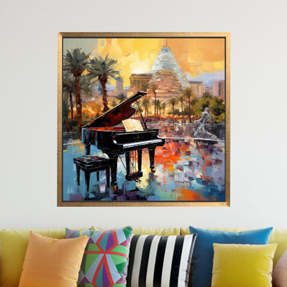 Colorful 3D Musician Piano Painting Canvas Print