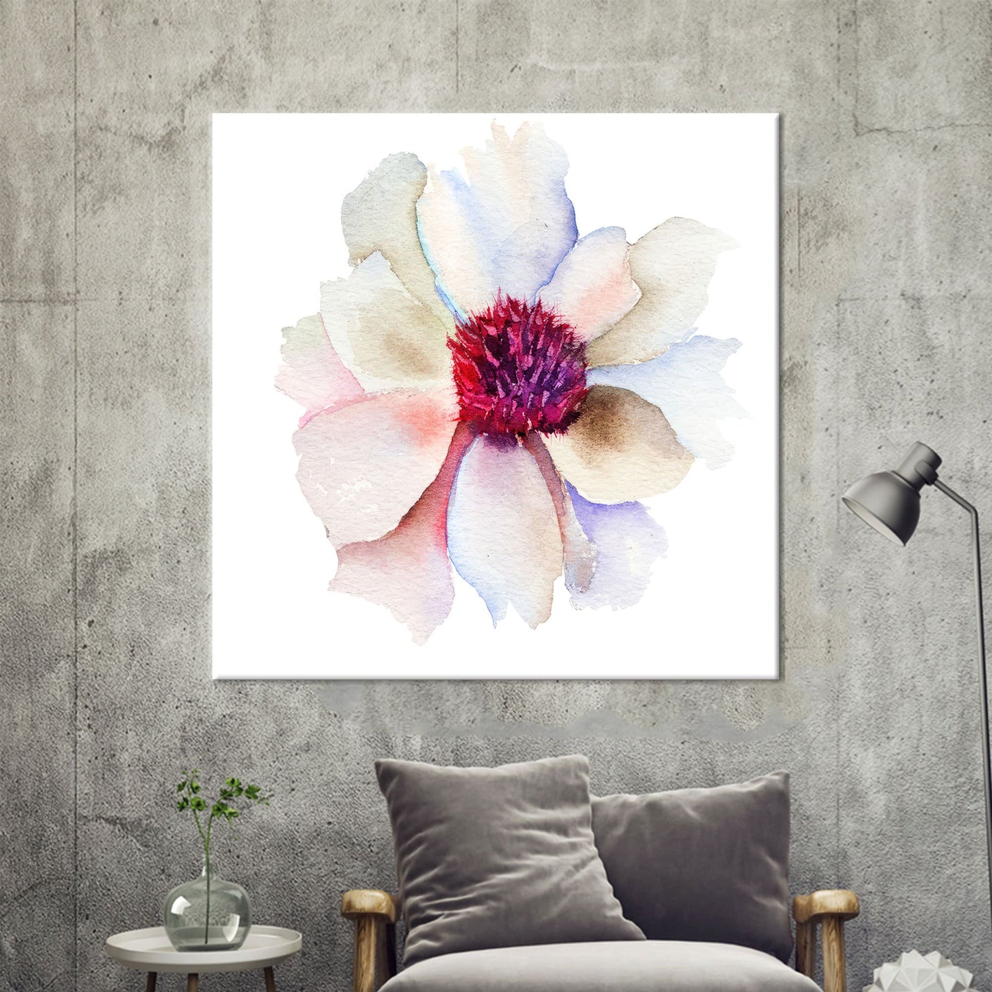 Floral 3D White Flower Canvas Print